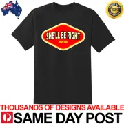 VEGEMITE SHE'LL BE RIGHT Premium Black Shirt Cotton TShirt Tee Funny Aussie Meme