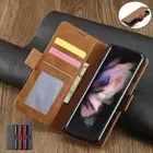 For Samsung Galaxy Z Fold 6 5 4 3 Luxury Flip Leather Wallet Card Slots Case