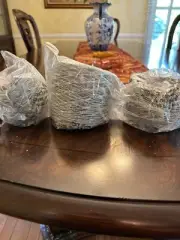 Valerie Parr Hill Set of 3 9 Foot Silver Mesh Glitter Ribbon