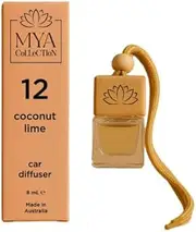 [MYA COLLECTION] Coconut Lime Luxury Car Diffuser with Vent Clip | Long Lasting Car Scent Air Freshener | Coconut Lime Premium Fragrance Oil