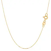 14k Yellow Gold Cable Link Chain Necklace, 0.6mm