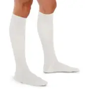 THERAFIRM Men's Trouser Socks Ribbed 15-20mmHg (White) Large