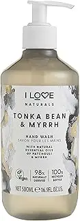 I Love Naturals Tonka Bean & Myrrh Hand Wash, Natural Oils Of Patchouli & Myrrh, Gently Removes Impurities, Refreshing & Cleansing Formula, 100% Recycled Bottle & Vegan-Friendly 16.91 fl oz