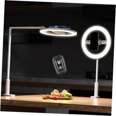 Ring Light with Overhead Phone Mount, 10" Selfie Light with Stand and Phone