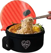 Ai Love Peace Ramen Bowl, 40 oz Microwaveable Noodle Cooker for Ramen, Pho, Soup, and Pasta, Dishwasher Safe and Portable, Ideal for Home, Office, Dorm, or Gift (Red)