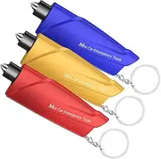 Window Breaker Seatbelt Cutter,3-in-1 Mini Glass Breaker, 3 Pack Car Escape Tool for Land and Underwater,Keychain Car Emergency Tool by ZITSMS(Red/Yellow/Blue