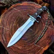 Handmade Rambo Last blood knife Rescue combat Bowie Survival knife w/ Sheath