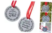 Near or Apart, Always in my Heart Ornament Double Sided Pewter Holiday