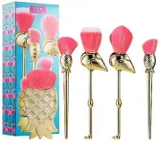 Tarte 5-Piece. Let's Flamingle Makeup Brush Set - Flamingos & Pineapple FUN!