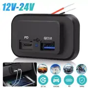 Car Charger Socket Dual USB Port Quick Charging Power Adapter Outlet Panel Mount (for: Honda)