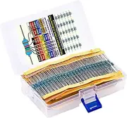 Resistor Kit | 600X Assortment Metal Film Fixed Resistor,Common Resistors Assorted, Multiple Values, Electrical Resistors Set for Women Men