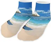 [QMNVBDS] Umbrella on Beach Socks Ankle Length Socks Casual Short Socks for Women Men Low Cut Sports Socks Running Socks No Show Socks Ankle Socks Athletic Socks Workout Socks, Style, One Size, Style