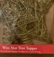 Christmas Tree Topper by Home for the Holidays (11" Glitter Gold Wired Star)