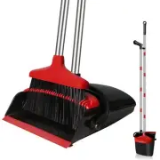 Broom and Dustpan Set for Home, Upright 55" Long Handle Brooms with Dustpan C...