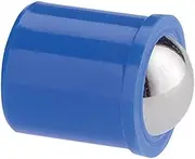 HALDER 22080.0408 Pack of 10 Spring Pressure Pieces Smooth Design with Collar and Ball/Sleeve Made of Thermoplastic Stainless Steel Ball Standard Spring Force | D1=8 mm | 22080.0408