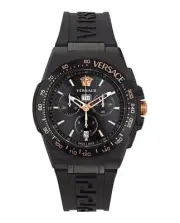 Versace Mens Greca Extreme Chrono Black 45mm Strap Fashion Watch