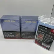 Ultra Pro 3X4 GOLD ROOKIE 35pt Toploaders 2 Packs of 25 AND 100 SLEEVES