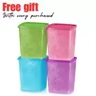 Tupperware Snowflake Freezer Medium Square Round Multi Color 1.4L (4) Set