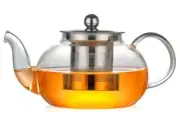 1.3qt Clear Glass Teapot with Stainless Steel Infuser STOVE KETTLE All Stoves OK