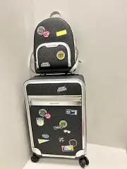 Michael Kors Black Medium Backpack + Carry-On Suitcase Trolley Luggage For Trip