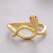 14K Solid Gold Snake Ring, 925 Sterling Silver Snake Ring, Dainty Snake Ring