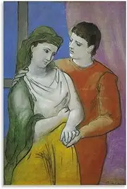 Pablo Picasso《The Couple 》Canvas Wall Art Picasso Poster Pablo Picasso Prints Pablo Picasso Painting for Home Decor Picture 40x65cmx1 No Frame