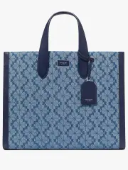 Spade Flower Jacquard Denim Manhattan Large Tote