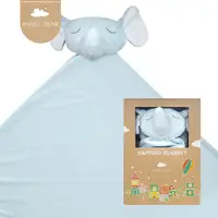 在飛比找PChome24h購物優惠-美國 Angel Dear 嬰兒安撫毛毯禮盒 (藍色小象)