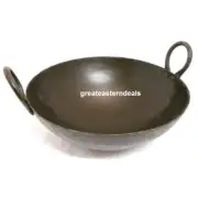 iron kadhai kadai pan traditional Indian cooking 9.5 in curry mughlai masala fry