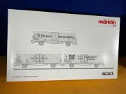 A11-67 TRAIN CARS - SET OF 3 BEER / BIERWAGENS - HO SCALE - MARKLIN HO #46203
