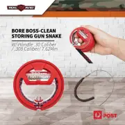 Bore Boss Single Pass Clean Gun Snake W Handle Rifle .30/308 7.62mm Pull Through