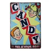 2xtin Sign Candy Shop Store 200x300mm Metal Retro Plaque Mancave Delicious Food