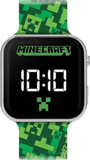 Peers Hardy - Minecraft Printed Led Watch Green Strap Merch