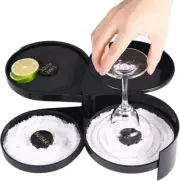 3 Tier Bar Glass Rimmer, for Margarita & Cocktail, Bartender Tool, Salt Box