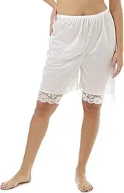 [Underworks] Pettipants Nylon Culotte Slip Bloomers Split Skirt 9-inch Inseam - 8481