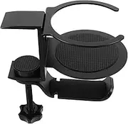 CANIGHT 2 Rotating Headphone Hanger with Cup Holder Under Desk Clamp Design for Easy Stylish Headset Stand for Gaming and Office Desks