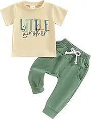 [MA&BABY] Baby Boy Matching Outfits Big Brother/Little Brother T-shirt+Pants Summer Short Sleeve Matching Clothes