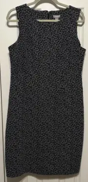 Chico's Black & Gray Cheetah Jacquard Britten Sleeveless Dress Size 1(8/10)NWT