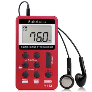 ~台灣現貨保固一年~ Retekess V-112迷你收音機AM/FM 雙頻立體聲收音機帶1.5英寸液晶屏
