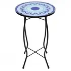 Northlight 19" Blue Sun Mosaic Glass Patio Side Table