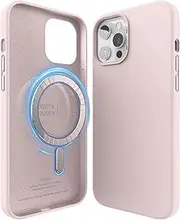 [elago] Magnetic Silicone Case for iPhone 12 & 12 Pro - Built-in Magnets, Compatible with MagSafe Accessories (Lovely Pink)