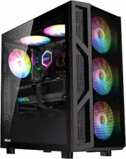 CV103 ATX Mid-Tower PC Case, Pre-Installed 4 X 120Mm RGB Fans, RGB Color Lightin