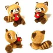 Red Panda Holding Apple Animal Wool Needle Felting Craft Material Kit