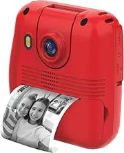 Groov-e Kidz Digital Instant Print Camera - 12MP Camera for Kids with Thermal Printer, Games, Built-in Memory, & Rechargeable Battery - 1080p HD Video Recording - Includes Print Rolls - Red