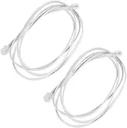 XYWHPGV 6P2C RJ11 M/M Telephone Cord, 4.5mm Wide 1.5m Long, 2-Pieces, White(406d3 f58b1 a7b1d f6428 f75e2 2dc03