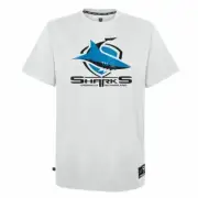 NRL Cotton Logo Tee Shirt - Cronulla Sharks - YOUTH - Rugby League - White