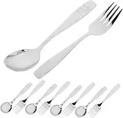JUMPLAWN 10 Piece Children's Tableware Set Dinosaur Pattern Spoon Fork Dishwasher Safe