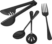 JUMPLAWN Stainless Steel Utensils Set Reusable Serving Utensils for Parties Buffet Holiday Gatherings