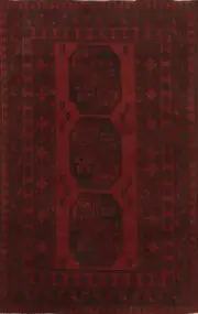 Balouch Afghan Rug Handmade Tradition Geometric Patterns Wool 3x5 ft for Foyer