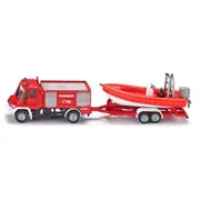 Siku 1636 Mercedes Benz Fire Engine w/ Boat Diecast Toy 167mm 3y+ 1:87 Scale